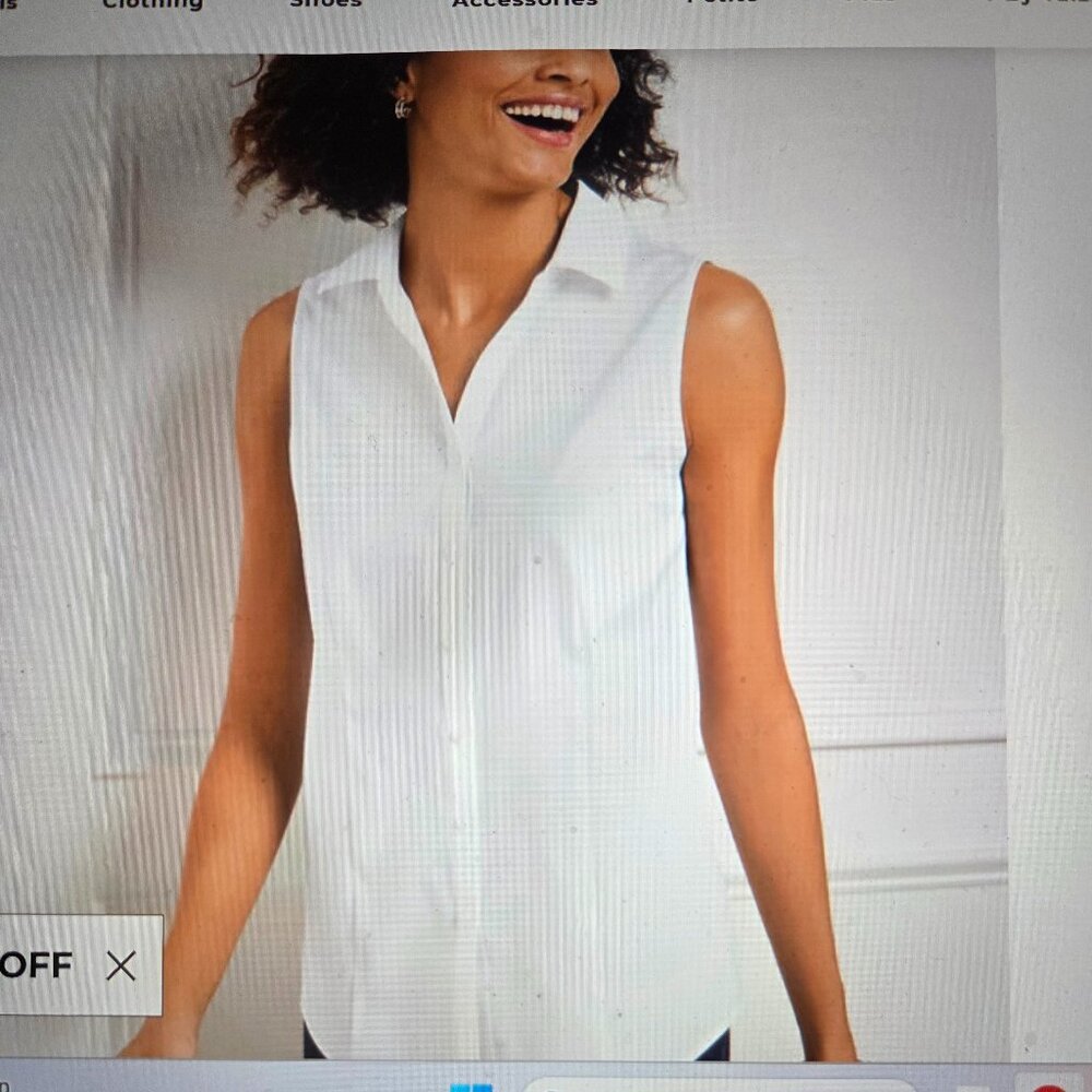 TALBOTS Non-Iron Sleeveless Perfect Shirt, Misses size 16
